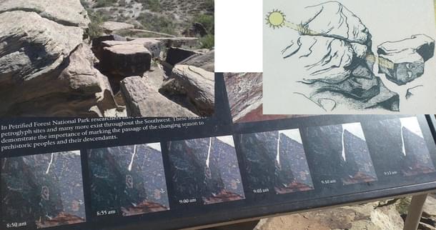 Summer solstice ritual petroglyph in Arizona