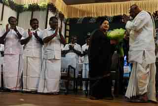 Jayalalithaa Jayaram, leader of All India Anna Dravida Munnetra Kazhagam (AIADMK), during her swearing-in ceremony as chief minister of Tamil Nadu. Photo credit: ARUN SANKAR/AFP/Getty Images