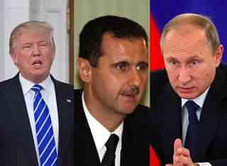 (Left to right) Donald Trump, Bashar Al Assad, Vladimir Putin&nbsp;