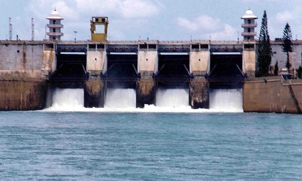 Cauvery river water is being released from the Kabini Dam. (STR/AFP/GettyImages)