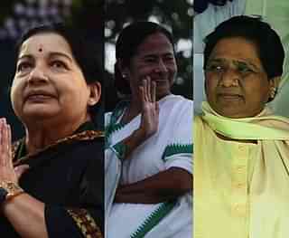 (Left to Right) Jayalalithaa, Mamata Banerjee and Mayawati&nbsp;