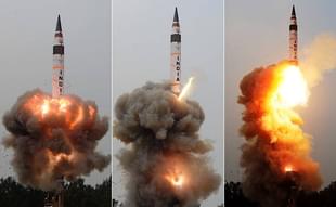 Agni-V, an  
intercontinental ballistic missile developed by DRDO.