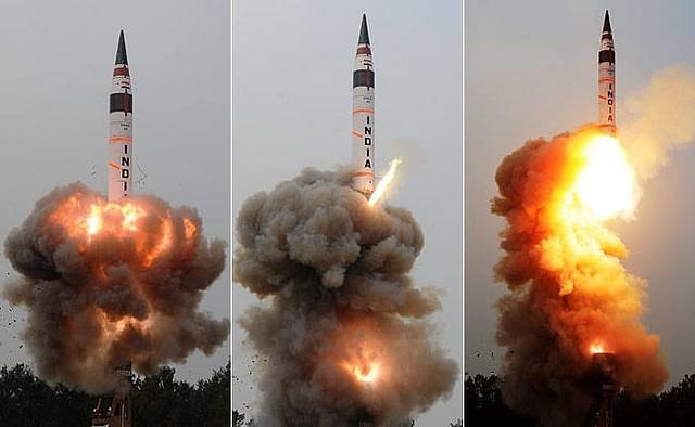 Agni-V, an  
intercontinental ballistic missile developed by DRDO.&nbsp;

