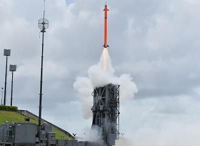 Israel Aerospace Industries’ MRSAM missile during a test.
(Israel Aerospace Industries)