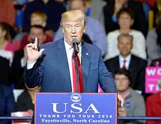 
President-elect Donald Trump 
addresses an audience at Crown Coliseum. Photo credit: Sara D. Davis/GettyImages

