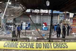 The site of twin bomb blasts at Dilsukh Nagar in Hyderabad, February, 2013 (INDRANIL MUKHERJEE/AFP/Getty Images)