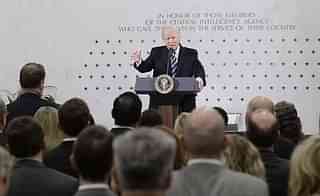 Trump speaks at the CIA headquarters on 21 January in
Langley, Virginia . (Olivier Doulier - Pool/GettyImages)