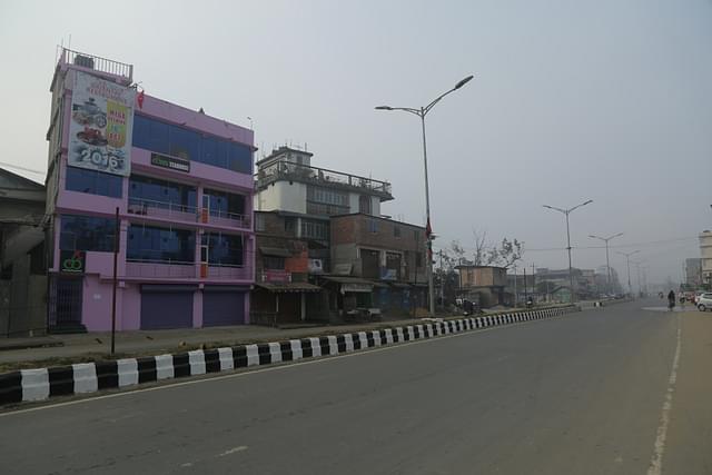 A deserted street in Imphal due to the blockade (Rajkumar Mixn)