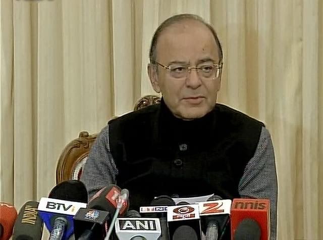 Finance Minister Arun Jaitley addressing a press conference in New Delhi. (ANI)


