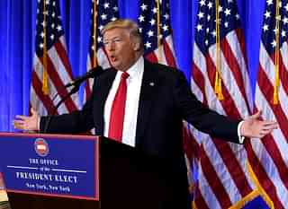 US President-elect Donald Trump speaks during a press conference at Trump Tower in New York. (TIMOTHY A. CLARY/AFP/Getty Images)