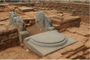 Excavated remains of <i>mahamandapa</i> at Talagunda (Archaeological Survey of India)
