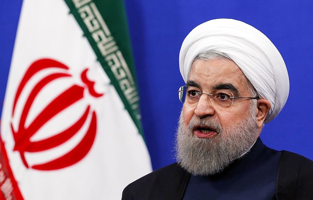 

Iranian President Hassan Rouhani addressing a press conference in Tehran. (ATTA KENARE/AFP/GettyImages)