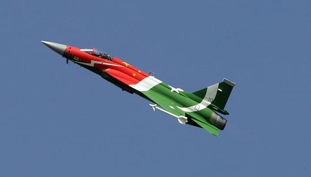 JF-17 Thunder, built by China for Pakistan, in a fly past during a parade. (AAMIR
QURESHI/AFP/Getty Images)
