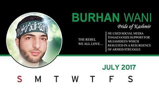 The Aalaw calendar features Hizbul Mujahideen terrorist Burhan Wani. (Aalaw Facebook page)

