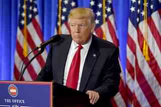 Trump speaks during the press conference on January 11 at Trump Tower in New York. (TIMOTHY A CLARY/AFP/GettyImages)