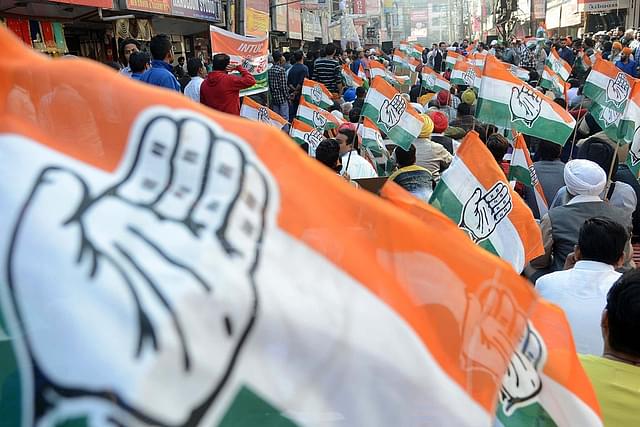 Congress party flags. (NARINDER NANU/AFP/Getty Images)