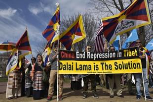 Demonstrators take part in a rally against China’s alleged abuses 
in Tibet. (MANDEL NGAN/AFP/Getty 
Images)