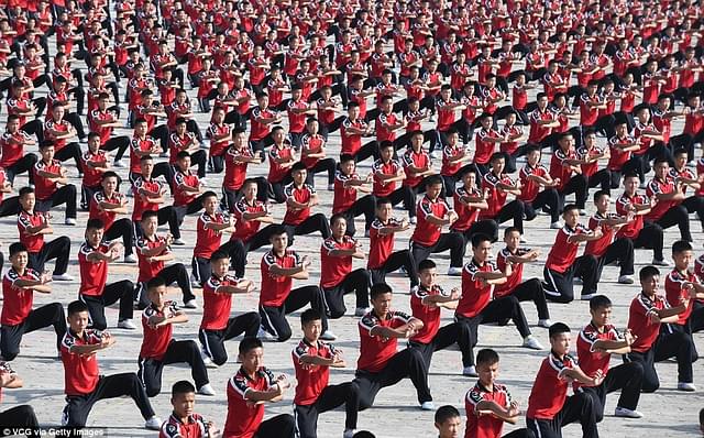 

30,000 Kung Fu students perform at the Shaolin temple in China’s Henan province.