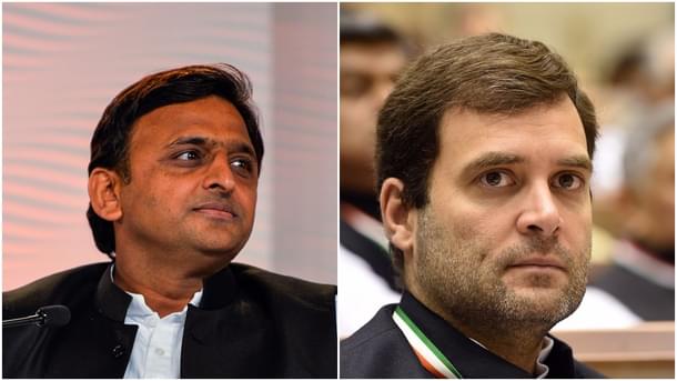 Uttar Pradesh Chief Minister Akhilesh Yadav (CHANDAN KHANNA/AFP/Getty Images)/Congress Vice-President Rahul Gandhi (PRAKASH SINGH/AFP/Getty Images)