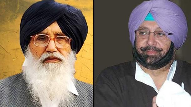 Punjab Chief Minister Parkash Singh Badal 
and Amarinder Singh.