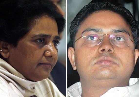 Bahujan Samaj Party chief Mayawati and Anand Kumar. 