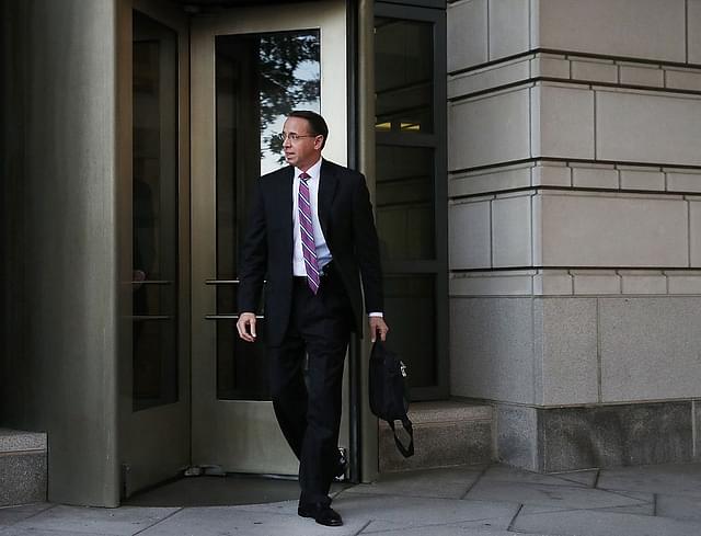 US Attorney for the State of Maryland, Rod J. Rosenstein, leaves the US District Court in Washington, DC. (Mark Wilson/Getty Images)