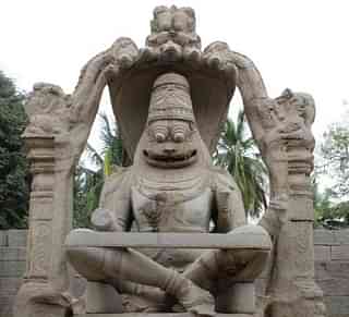 The monolith
Narasimha at Hampi