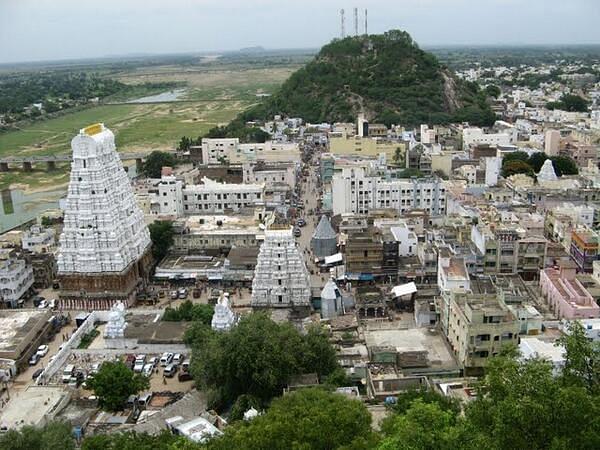 An ariel view of the Srikalahasti.