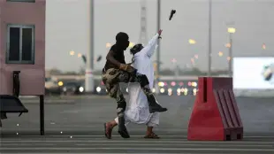 File Photo: Saudi security forces show their skills in handling a terror attack. (Mosaab Elshamy/AP)