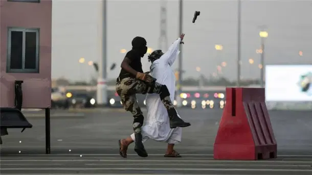 File Photo: Saudi security forces show their skills in handling a terror attack. (Mosaab Elshamy/AP)
