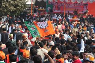 BJP supporters at a rally in Uttar Pradesh (Photo credit: SANJAY KANOJIA/AFP/Getty Images)