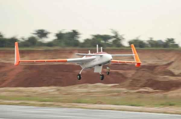The drone Rustom during her landing