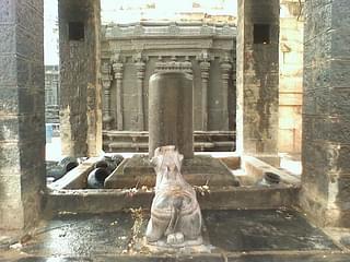 

Bugga Ramalingeswara Temple in Tadipatri is always surrounded by water.