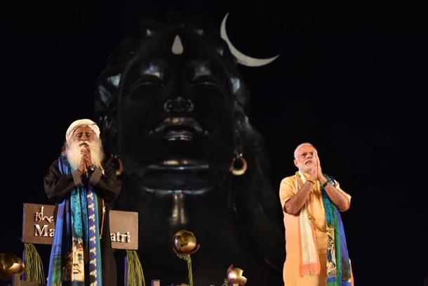 Prime Minister Narendra Modi with Sadhguru Jaggi Vasudev 