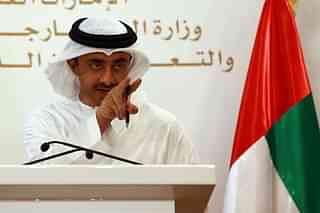 
Emirati Foreign Minister  
speaks during a press conference. (STRINGER/AFP/Getty 
Images)


