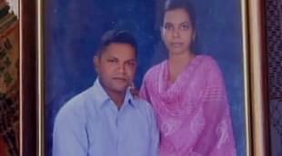 Soldier Roy Mathew with his wife in a photo at his house in Kollam, Kerala. (ANI photo)