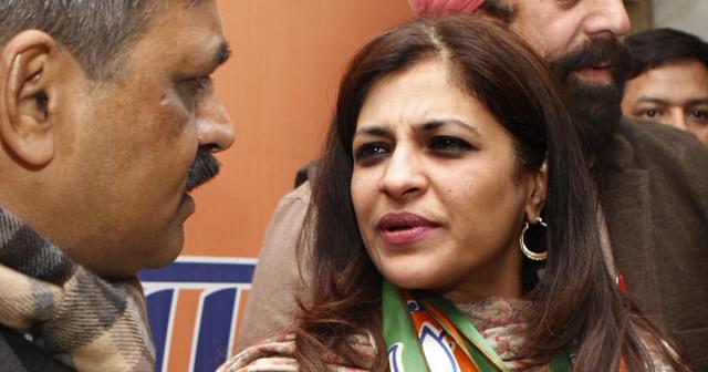 
                        Shazia Ilmi after she 
joined BJP at the party office. (Arvind Yadav/Hindustan Times 
via Getty Images)
                    

