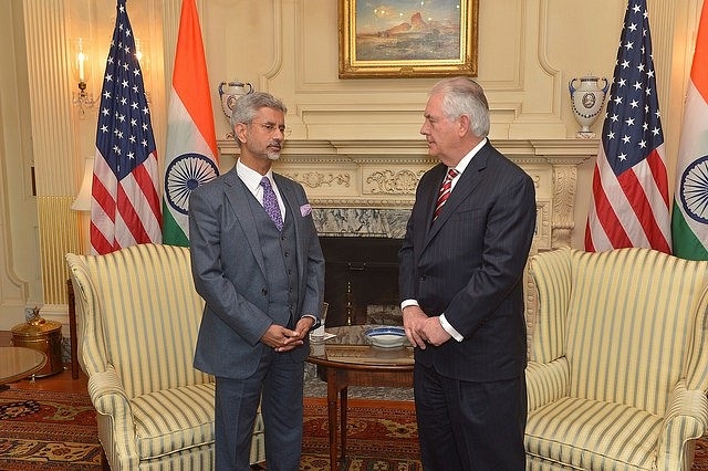 Foreign Secretary S Jaishankar With US Secretary of State Rex Tillerson (State_SCA/Twitter)