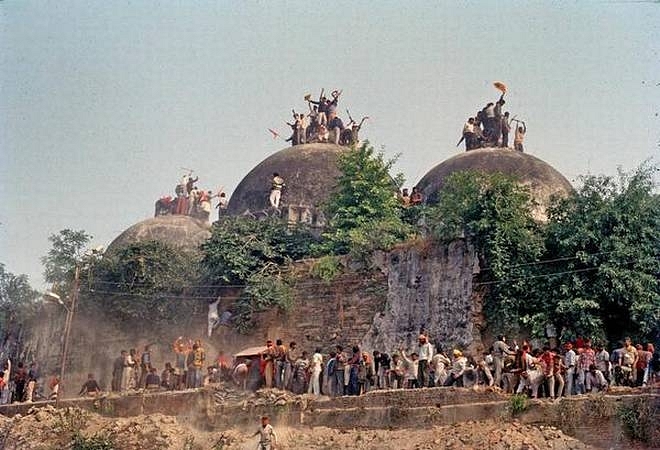 Kar sevaks seen in Ayodhya, Uttar Pradesh.
