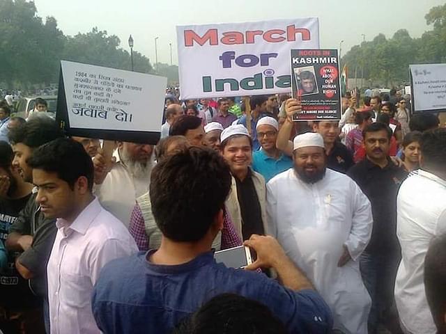 
Jamaat-E-Hind president Maulana Suhaib Qasmi participates in March for India. (Twitter)