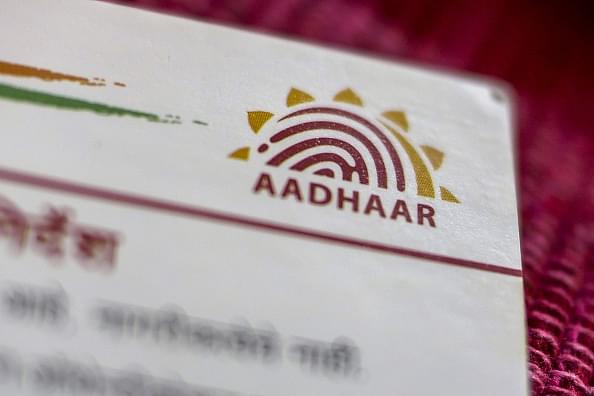 An Aadhaar biometric identity card. (Dhiraj Singh/Bloomberg via Getty Images)