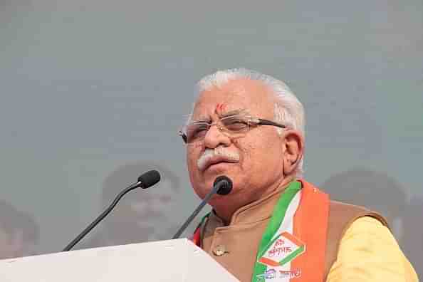 

Haryana Chief Minister Manohar Lal Khattar. (Photo by Shivam Saxena/Hindustan Times via Getty Images)