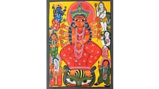 

The Devi and Her celebration. In Pattachitra.