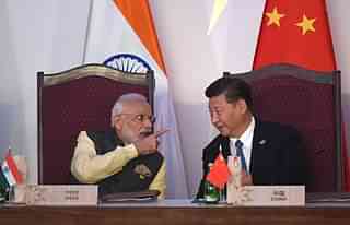 Chinese President Xi Jinping with Indian Prime Minister Narendra Modi.