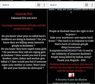 

                  A screen grab of Delhi University website after being hacked. (India Today)
                



