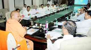 Yogi Adityanath in a meeting&nbsp;