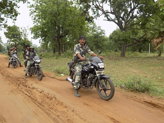 CRPF personnel on patrolling duty at Sukma’s Dornapal area where Monday afternoon’s ambush took place &nbsp;