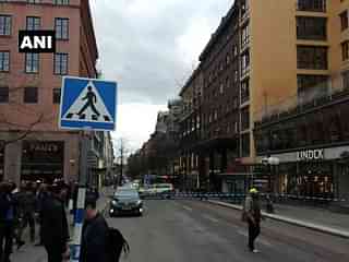 A lorry rammed into a department store in central Stockholm, Sweden, a few metres away from the Indian Embassy. (ANI)