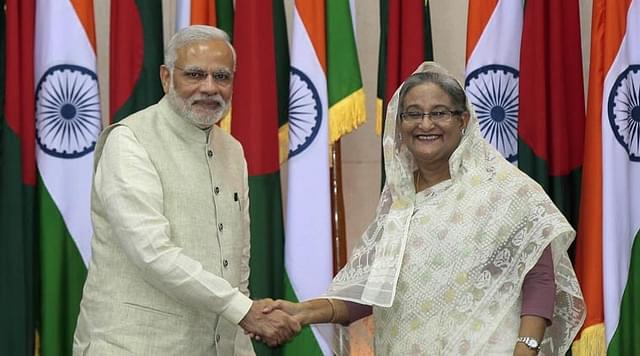 Prime Minister Narendra Modi with his Bangladesh counterpart Sheikh Hasina. (GettyImages)