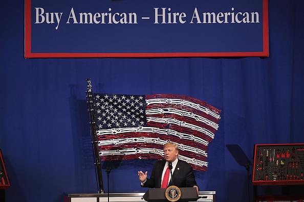 US President Donald Trump signed an executive order  seeking to revamp the H-1B visa  programme. (Scott Olson/Getty Images)